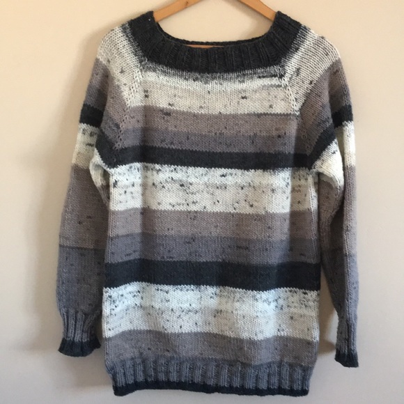 Oversized Chunky Knit Pullover Sweater Neutral - Picture 1 of 5